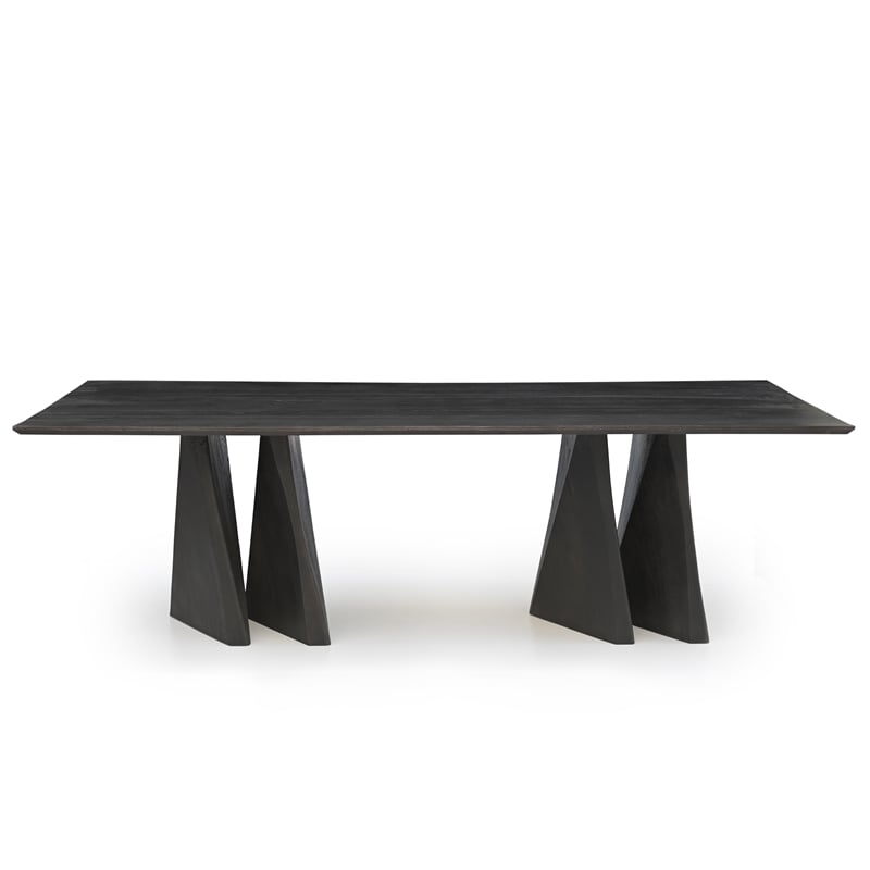 Porter Designs Dali Solid Oak Wood Dining Table - Black