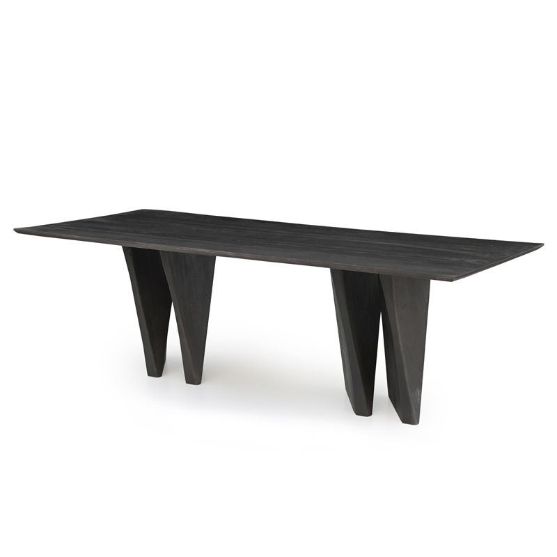 Porter Designs Dali Solid Oak Wood Dining Table - Black