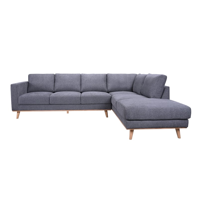 Porter Designs Albina Modern Upholstered Sectional - Gray