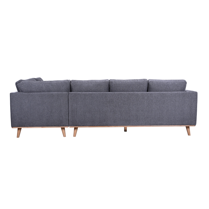 Porter Designs Albina Modern Upholstered Sectional - Gray
