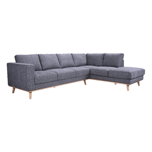 Porter Designs Albina Modern Upholstered Sectional - Gray