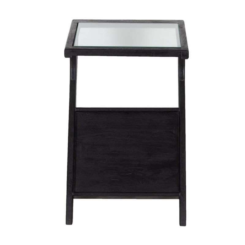 Porter Designs Canberra Solid Mango Wood End Table - Black