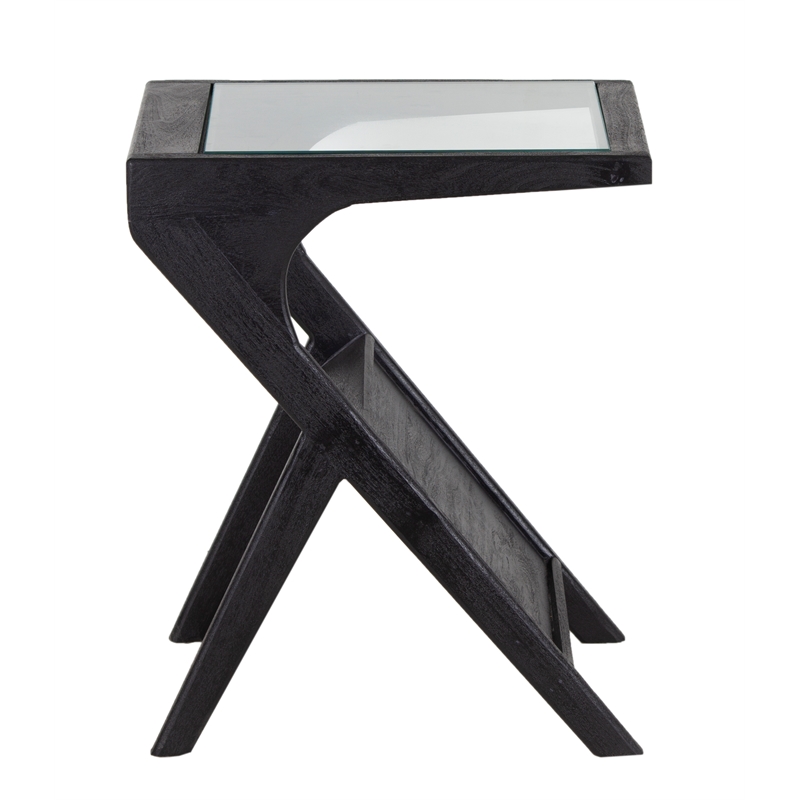 Porter Designs Canberra Solid Mango Wood End Table - Black