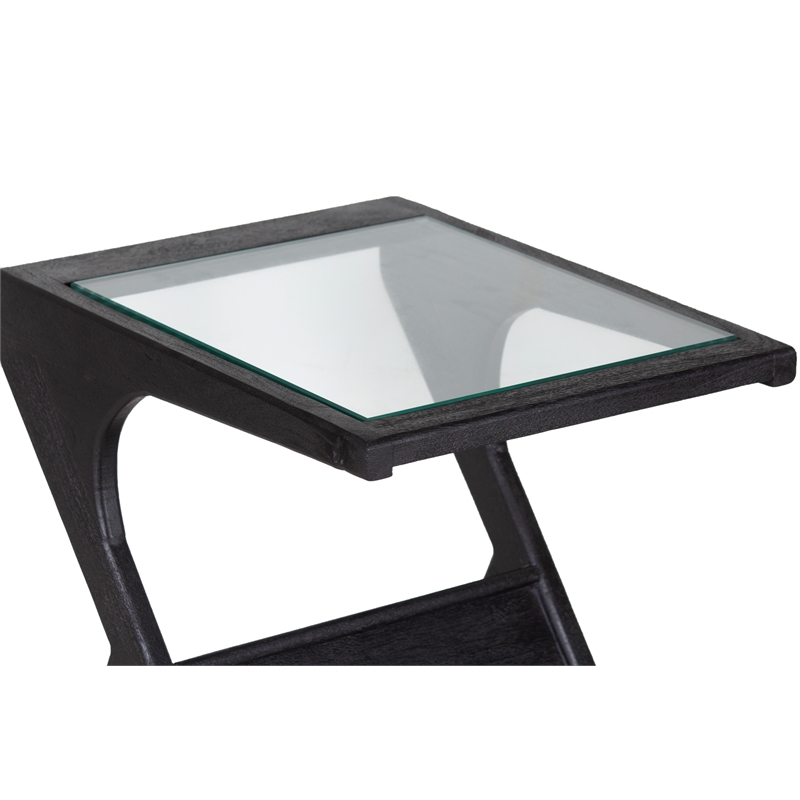 Porter Designs Canberra Solid Mango Wood End Table - Black