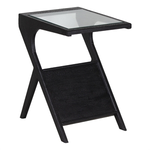 Porter Designs Canberra Solid Mango Wood End Table - Black