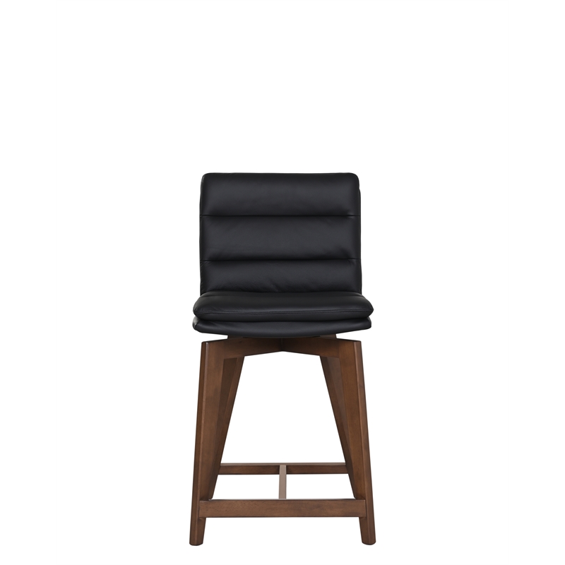 Porter Designs Castor Genuine Leather Counter Chair - Black