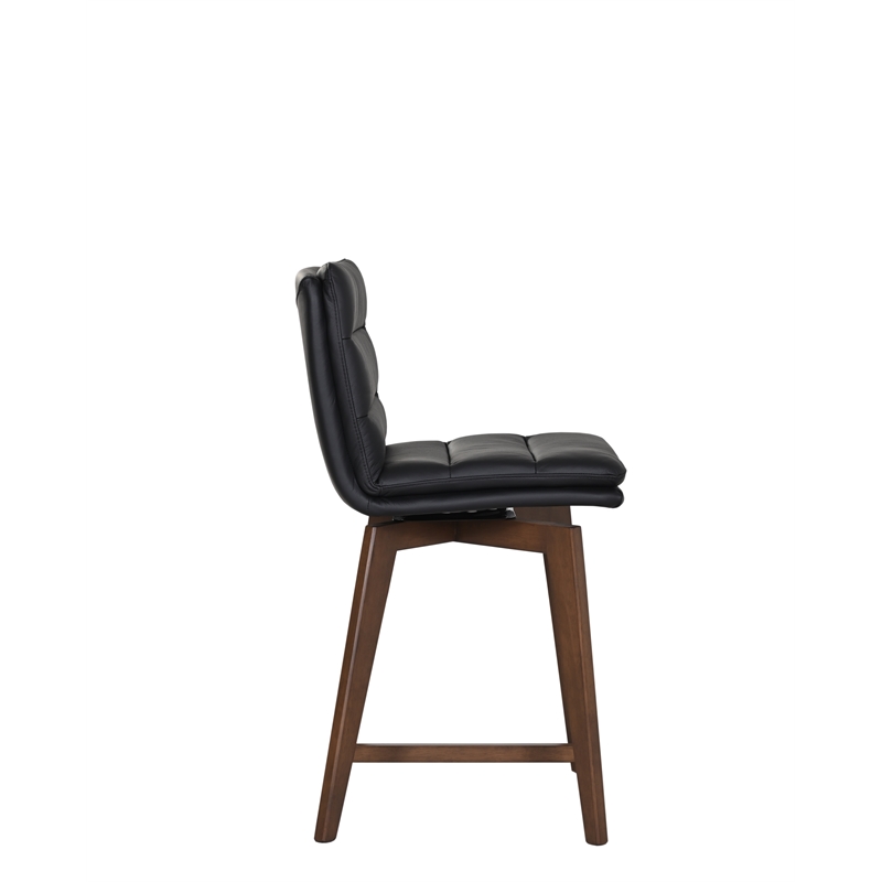 Porter Designs Castor Genuine Leather Counter Chair - Black