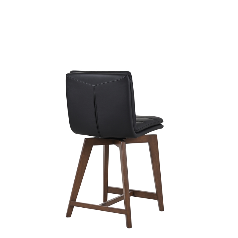 Porter Designs Castor Genuine Leather Counter Chair - Black