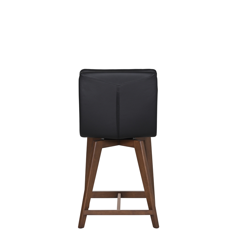 Porter Designs Castor Genuine Leather Counter Chair - Black