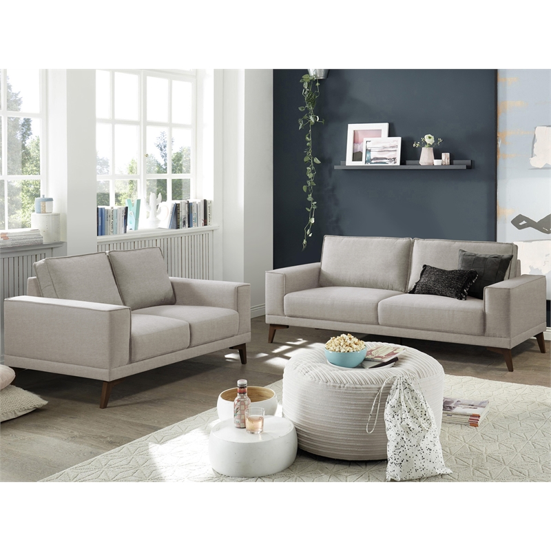 Porter Designs Jarrett Modern Upholstered Sofa - Cream