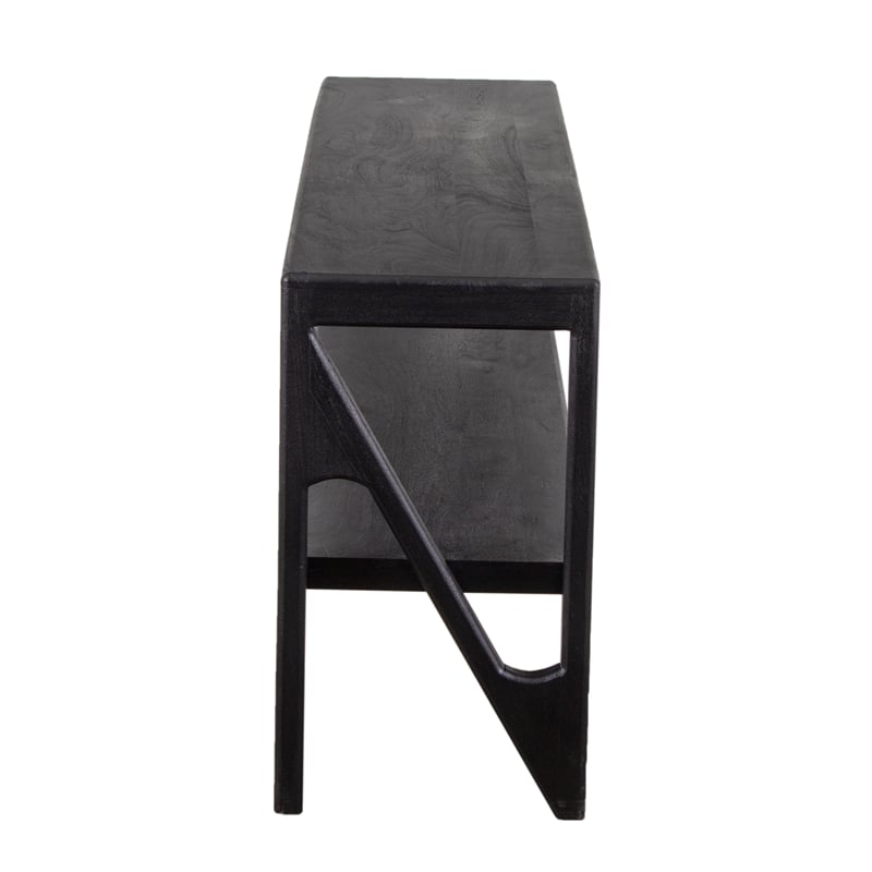 Porter Designs Canberra Solid Mango Wood TV Stand - Black