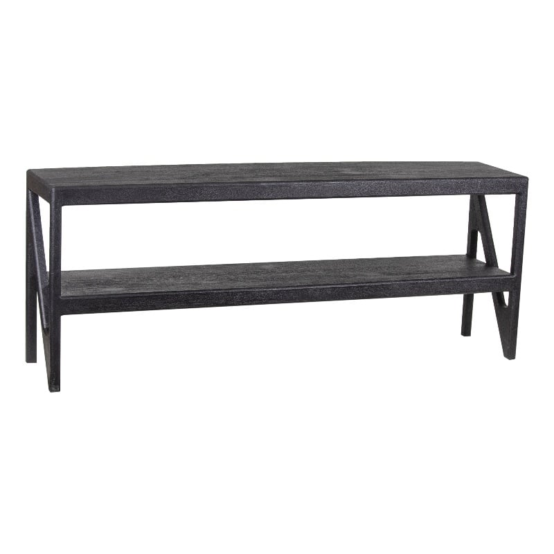 Porter Designs Canberra Solid Mango Wood TV Stand - Black