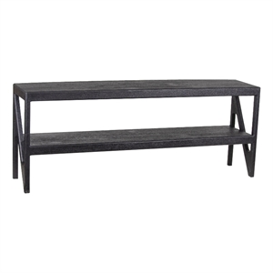 Porter Designs Canberra Solid Mango Wood TV Stand - Black