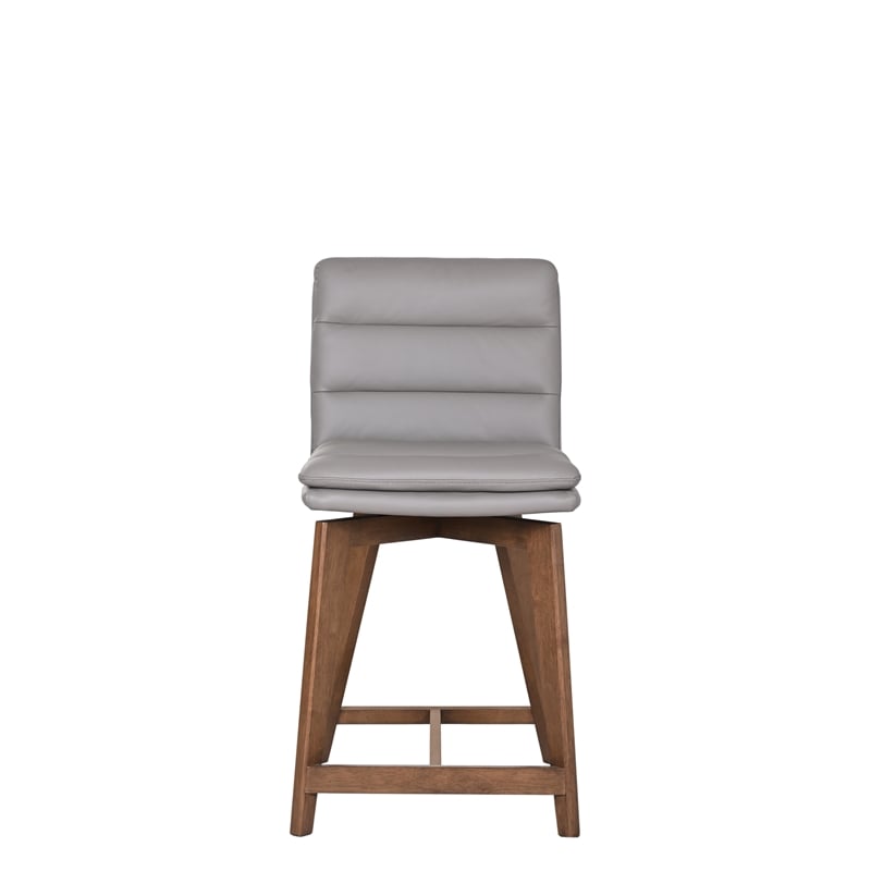 Porter Designs Castor Genuine Leather Counter Chair - Gray
