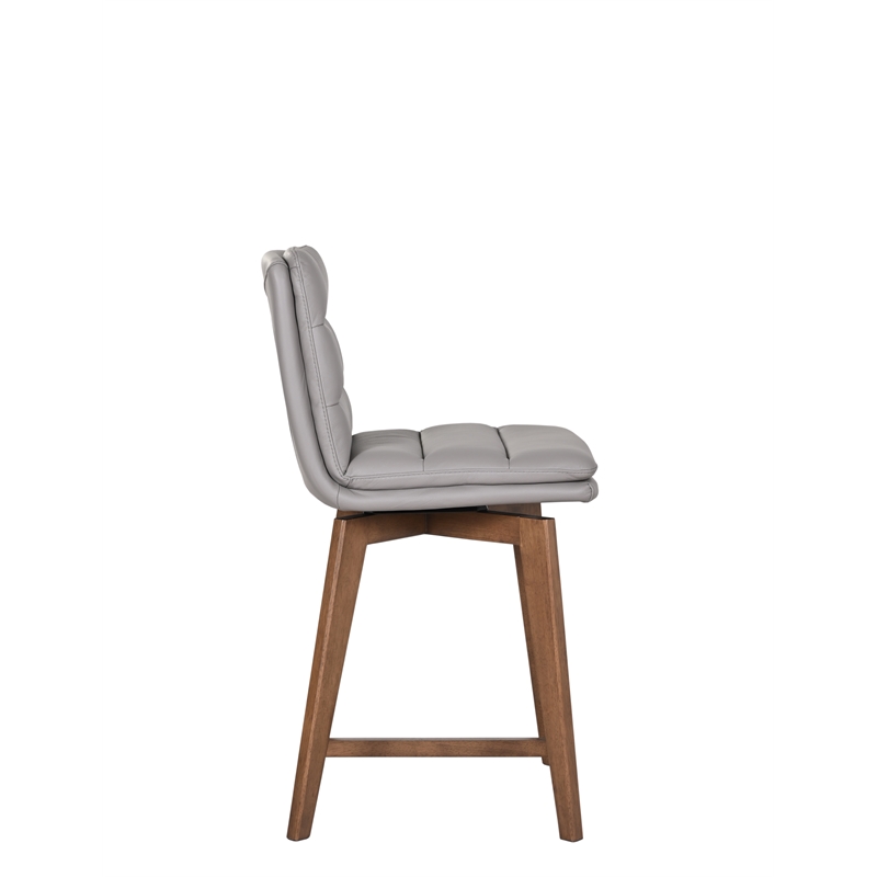 Porter Designs Castor Genuine Leather Counter Chair - Gray