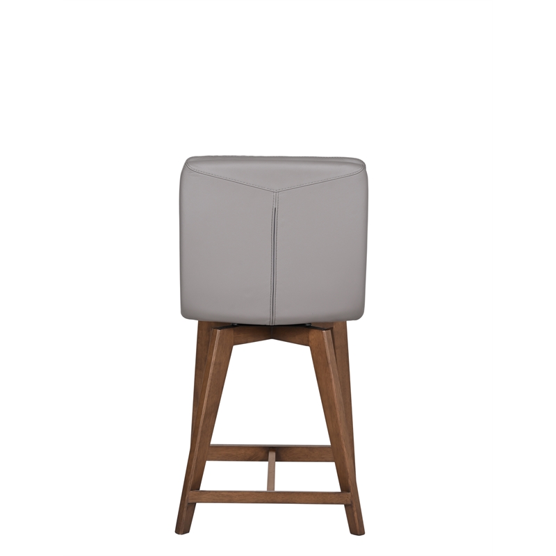 Porter Designs Castor Genuine Leather Counter Chair - Gray