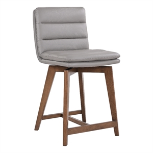 Porter Designs Castor Genuine Leather Counter Chair - Gray