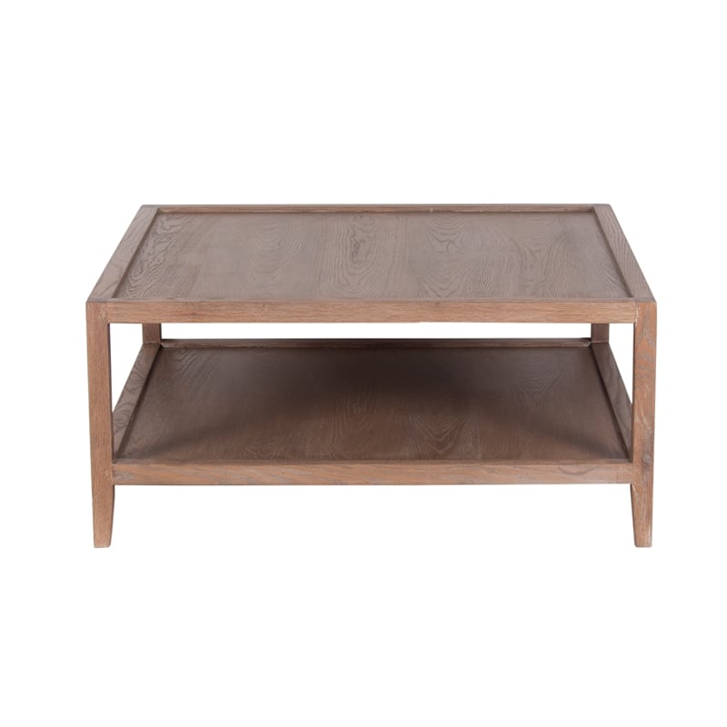 Porter Designs Lowell Solid White Oak Wood Coffee Table - Brown