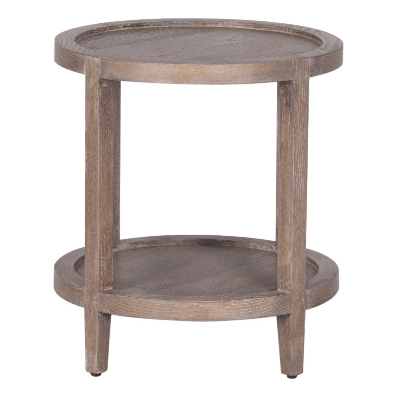 Porter Designs Lowell Solid White Oak Wood End Table - Brown