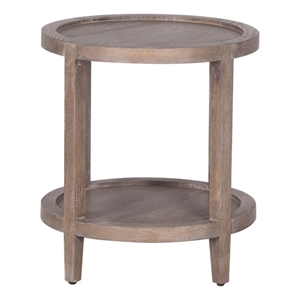 Porter Designs Lowell Solid White Oak Wood End Table - Brown