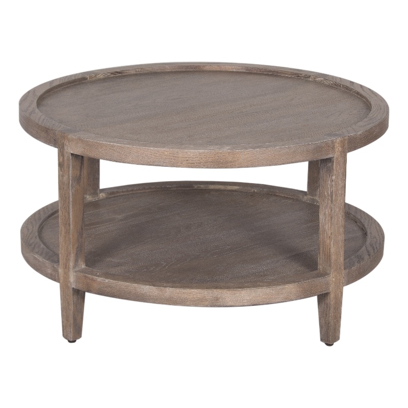 Porter Designs Lowell Solid White Oak Wood Coffee Table - Brown