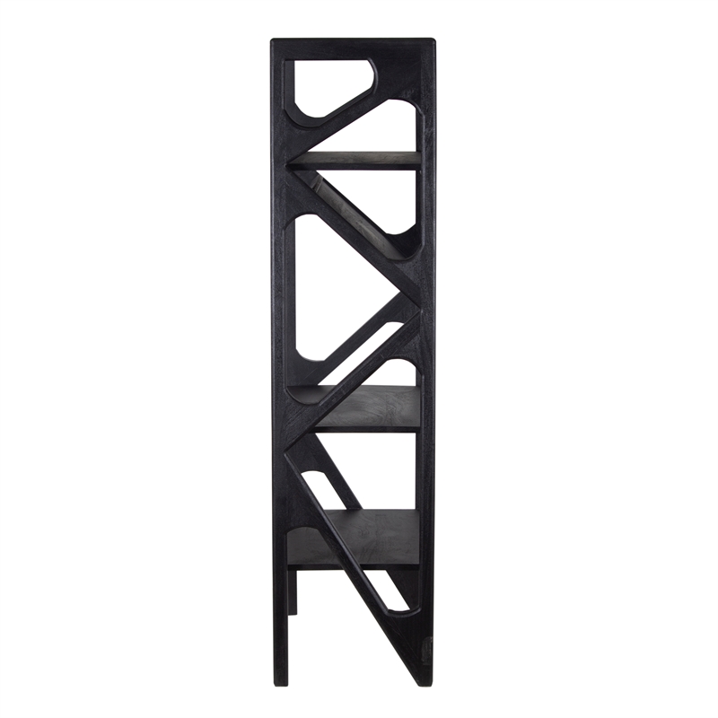 Porter Designs Canberra Solid Mango Wood Bookcase - Black