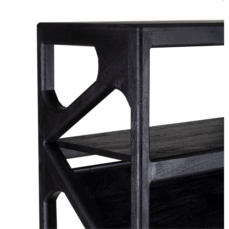 Porter Designs Canberra Solid Mango Wood Bookcase - Black
