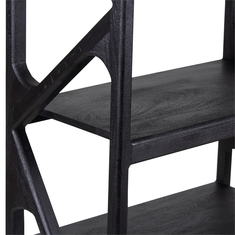 Porter Designs Canberra Solid Mango Wood Bookcase - Black
