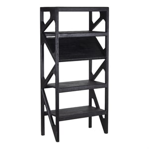 Porter Designs Canberra Solid Mango Wood Bookcase - Black
