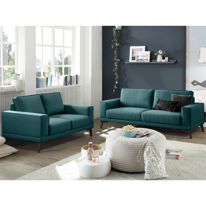 Porter Designs Jarrett Modern Upholstered Sofa - Blue