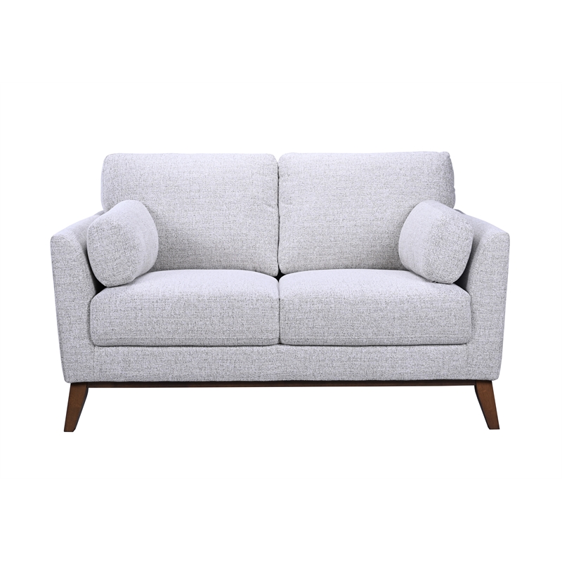 Porter Designs Flanders Wood Trim Loveseat - Gray