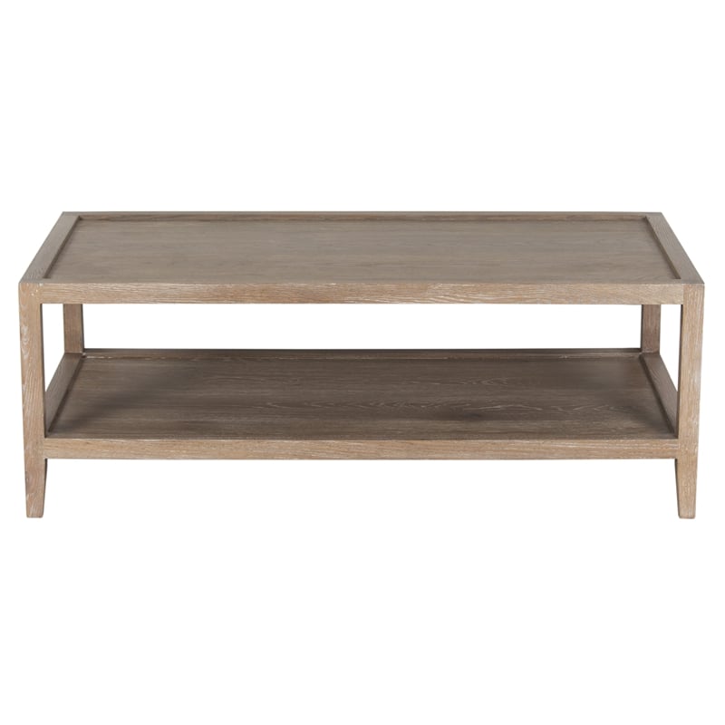 Porter Designs Lowell Solid White Oak Wood Coffee Table - Brown