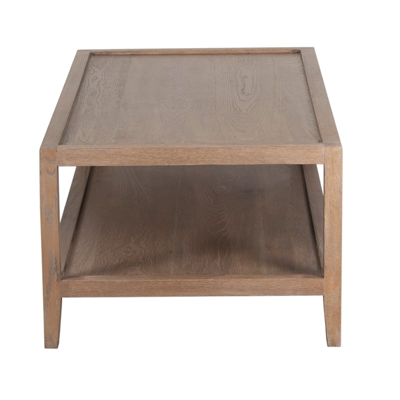 Porter Designs Lowell Solid White Oak Wood Coffee Table - Brown