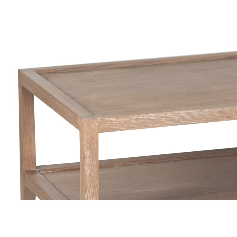 Porter Designs Lowell Solid White Oak Wood Coffee Table - Brown