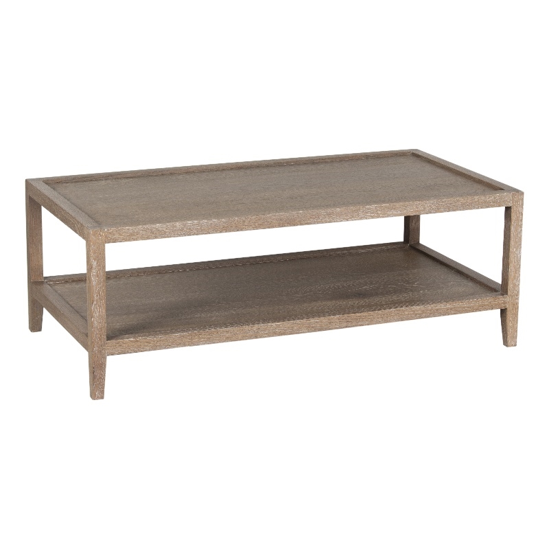 Porter Designs Lowell Solid White Oak Wood Coffee Table - Brown