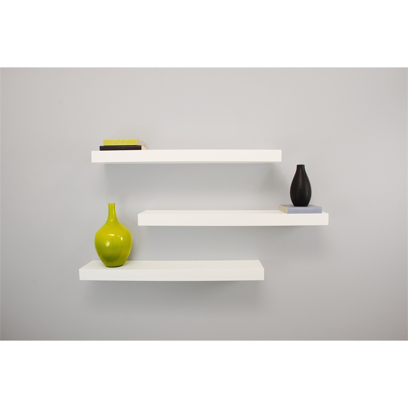 kieragrace Maine Floating Wall Shelf 24 inch White color MDF