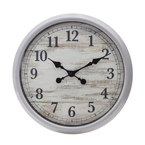 kieragrace KG Farmhouse  Wall Clock  20In Antique Grey Gray Plastic