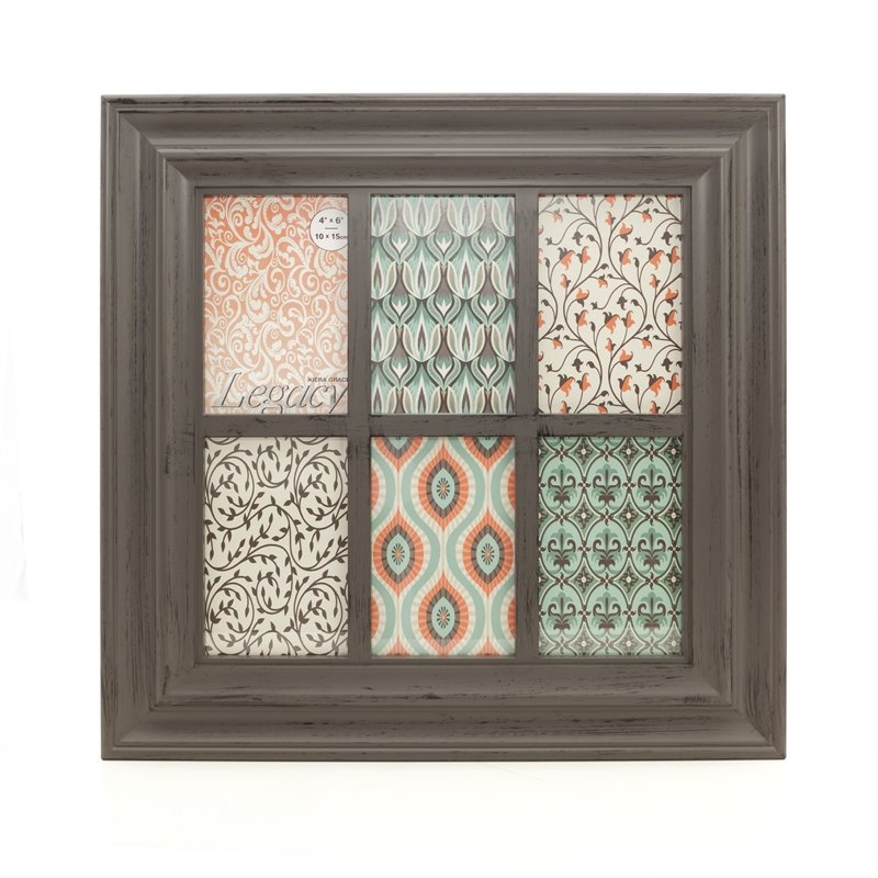 kieragrace KG Collage Frame Distressed Grey color Plastic Glass | Cymax ...