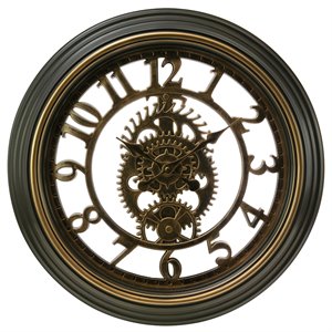 kieragrace KG Industrial  Gears Wall Clock  Bronze Bronze Plastic