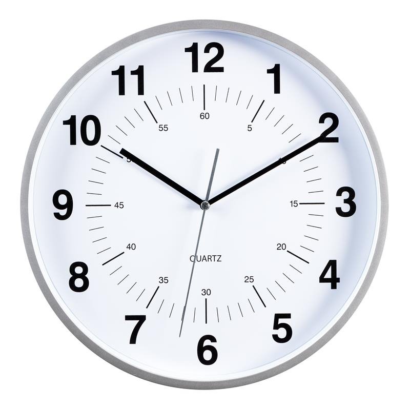 Kieragrace Kg Contemporary Synchro Silent Wall Clock Silver Plastic Cymax Business - 20 Wall Clock With Second Hand