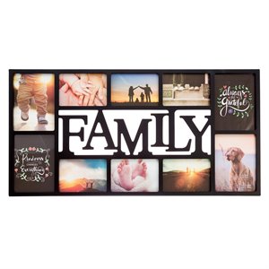 kieragrace KG Contemporary  Family Collage Frame  10 Openings Black Plastic