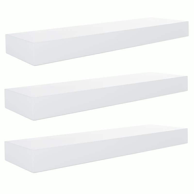 kieragrace KG Modern  Maine Wall Shelves  Set of 3 White Engineered Wood