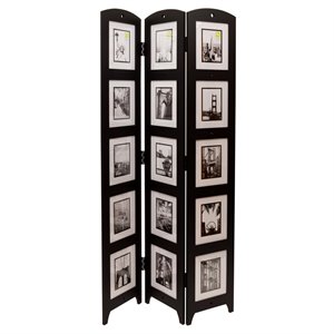 kieragrace kg contemporary  photo 3-panel room divider black engineered wood