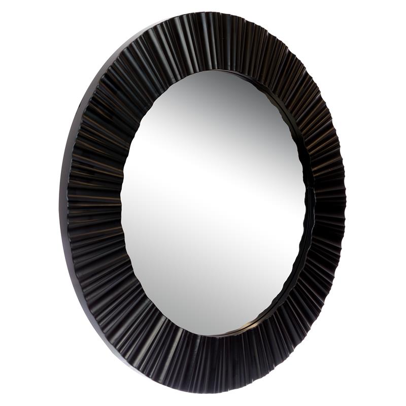 kieragrace Groove Round Plastic Mirror Black 20 Diameter Modern Design