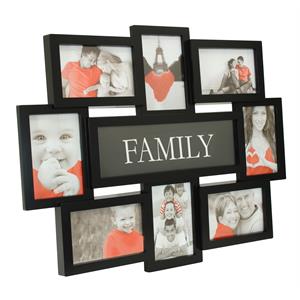 kieragrace Family 8 Opening Collage Frame 4x6Photos Black Plastic Contemporary