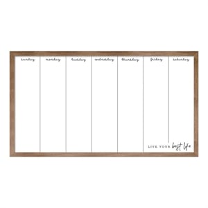 kiera grace magnetic dry erase whiteboard calendar with light brown wood frame