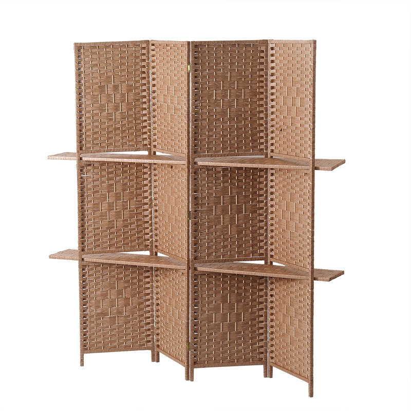 4 Panel Room Divider 67" Inch - Brown Color