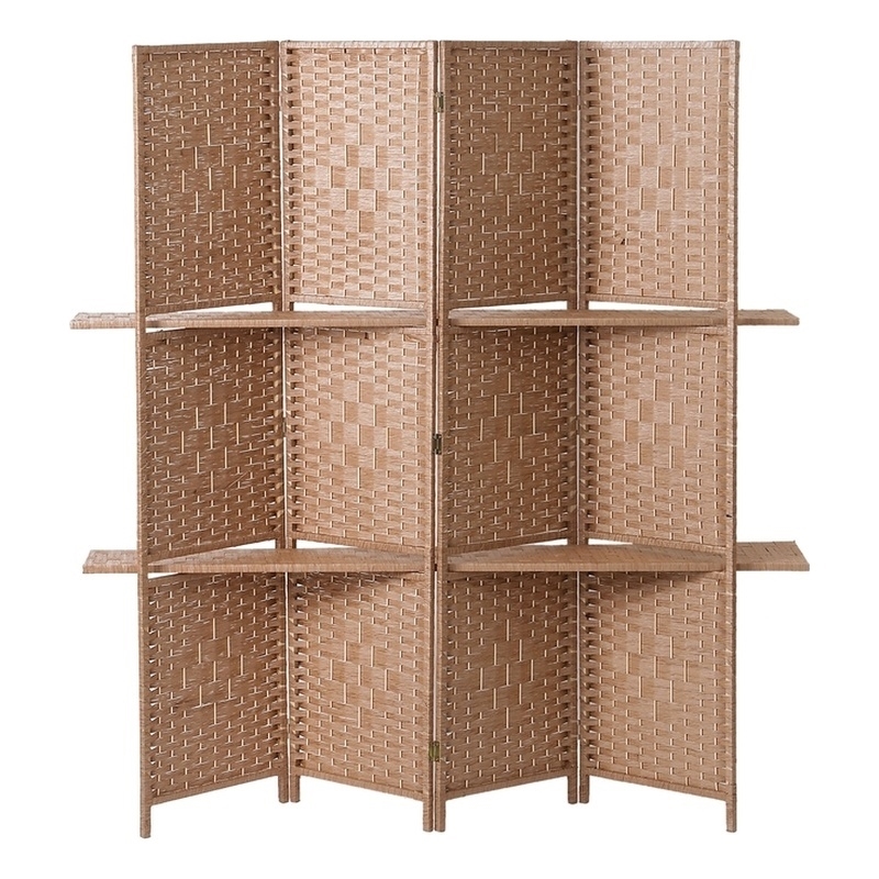 4 Panel Room Divider 67" Inch - Brown Color