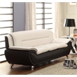 Kingway Furniture Montac Faux Leather Living Room Sofa - Black/Beige