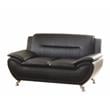 Kingway Furniture Ashely Faux Leather Living Room Loveseat in Black